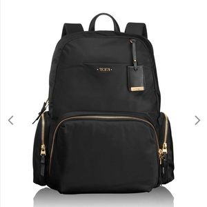 Tumi Voyager Calais Backpack - Black nylon w gold